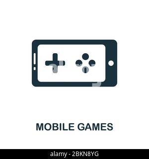 Icona Giochi per dispositivi mobili della raccolta di videogiochi. Semplice linea Mobile Games icona per modelli, web design e infografica Illustrazione Vettoriale