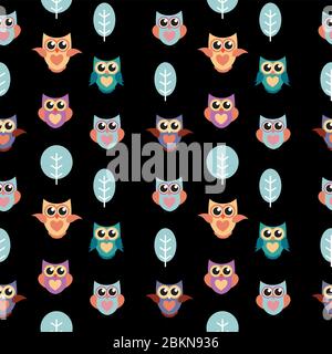 Owl Seamless sfondo Pattern illustrazione vettoriale Illustrazione Vettoriale