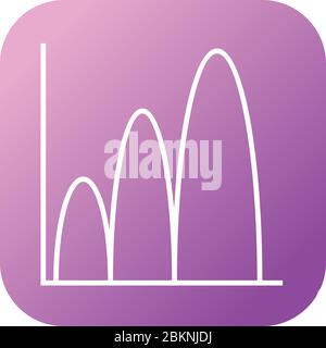 Icona a forma di campana della linea vettoriale del grafico Illustrazione Vettoriale