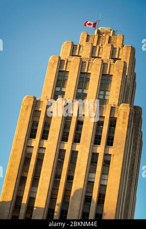 Edificio Aldred, un edificio Art Deco nella Vecchia Monteal, Quebec, Canada Foto Stock