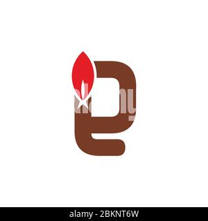 lettera e vettore del logo del simbolo della fiamma a gas semplice Illustrazione Vettoriale