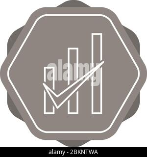 Bella icona della linea vettoriale del grafico controllato Illustrazione Vettoriale