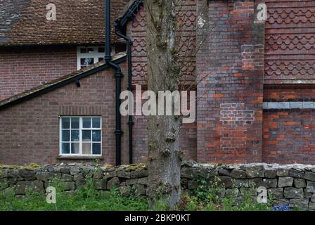 Dettagli architettonici di cottage in antico villaggio Saxon Avebury, Marlborough, Wiltshire Foto Stock