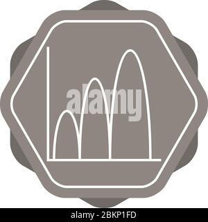 Icona a forma di campana della linea vettoriale del grafico Illustrazione Vettoriale