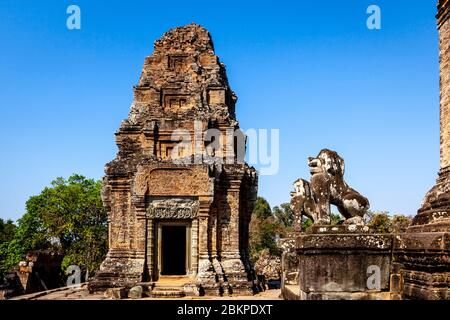 Tempio di Mebon Est, complesso del Tempio di Angkor Wat, Siem Reap, Cambogia. Foto Stock