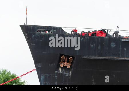 Llanerch-y-Mor, Regno Unito : 31 luglio 2019: Nave a vapore per traghetto passeggeri, TSS Duke of Lancaster operò dal 1956 al 1979. È stato poi permanentemente beached per op Foto Stock