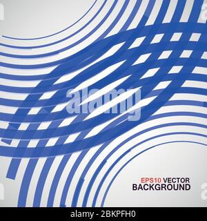 Cerchio blu vettoriale composto da linee su sfondo bianco Illustrazione Vettoriale