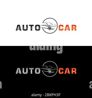 Icona del logo dell'auto con modello vettoriale per il settore Trasporti industriali Illustrazione Vettoriale