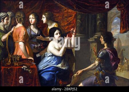 Semiramis chiamato alle armi 1637 da Jacques Stella 1596-1657 Francia (interrotto alla sua toilette dalla notizia di una rivolta, Semiramis, la leggendaria regina dell'Assiria, ha dimostrato la sua determinazione come un sovrano rifiutandosi di finire di combattere i capelli fino a che non aveva condotto il suo esercito a schiacciare i ribelli. ) Foto Stock