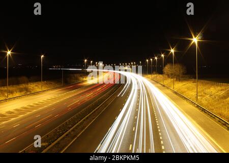 Percorsi per semafori sull'autostrada M56 Ellesmere Port Foto Stock