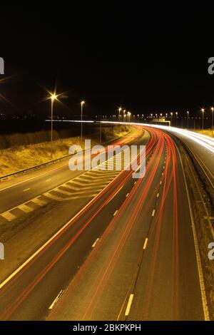 Percorsi per semafori sull'autostrada M56 Ellesmere Port Foto Stock