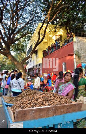 La fiera delle arachidi a Bangalore è un evento annuale che attira folle in migliaia. Foto Stock