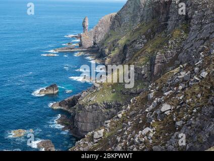 Old Man of Stoer Sea stack a Sutherland, Scozia Foto Stock