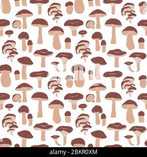 modello con funghi trafilati a mano Illustrazione Vettoriale