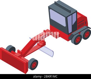 Icona della macchina livellatrice, stile isometrico Illustrazione Vettoriale