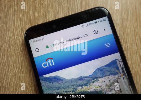 Sito Web Citigroup (www.citigroup.com) visualizzato sullo smartphone Foto Stock