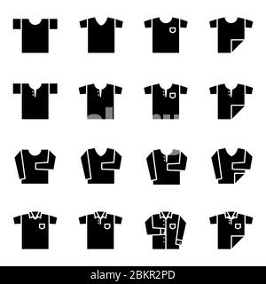 Set icone T shirt - Vector. Stile silhouette. Illustrazione Vettoriale