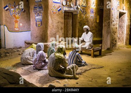 Egitto, Alto Egitto, valle del Nilo, Aswan, Museo Nubia, ricostruzione da scene di vita nubiana Foto Stock