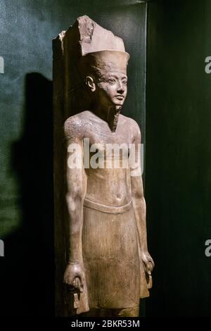 Egitto, Alto Egitto, valle del Nilo, Luxor, Museo Luxor, statua del Dio Amun di Karnak Foto Stock