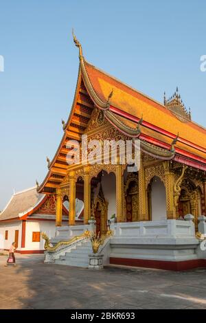 Laos, Luang Prabang città classificata patrimonio mondiale dell'UNESCO, VAT Nong Sikhounmuangtempiale Foto Stock