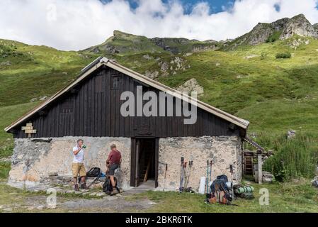 Francia, alta Savoia (74), Passy, Plaine Joux, bevande presso gli chalet di Villy Foto Stock