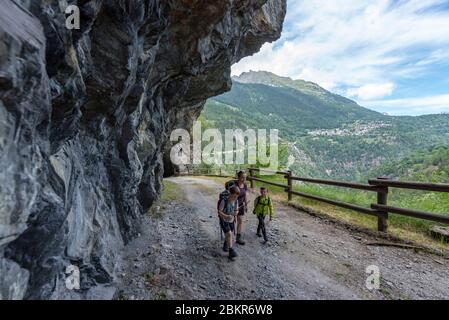 Svizzera, Vallese, Trient, Trient Valley, Espace MontBlanc, Gorges de T?te Noire, sul cantiere delle Gorges de T?te Noire (MR) Foto Stock