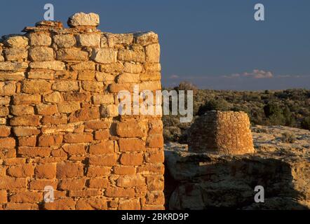 RIM Rock House con Tower Point, Hovenweep National Monument, Utah Foto Stock