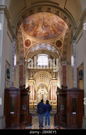 Italia, Emilia Romagna, Bologna, interno della Cattedrale di Bologna (Cattedrale Metropolitana di San Pietro) Foto Stock