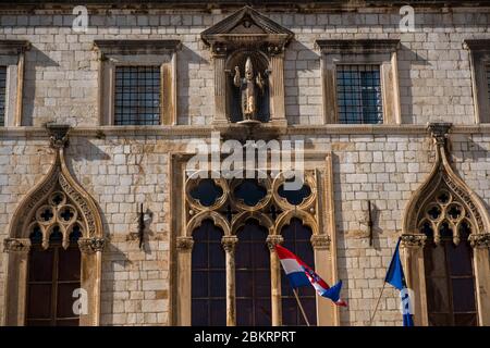 Croazia, Dalmazia, Dubrovnik, patrimonio mondiale dell'UNESCO, Palazzo Sponza, 16 ° secolo Foto Stock