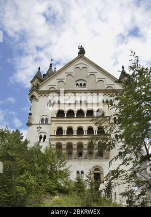 Neuschwanstein - Nuovo Castello Swanstone in Baviera. Germania Foto Stock