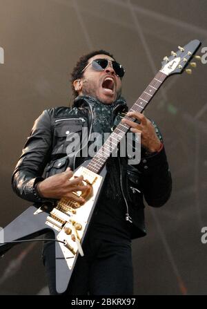 Lenny Kravitz sul palco al V Festival al Weston Park di Shropshire il 16 agosto 2008 Picture di Simon Hadley Foto Stock