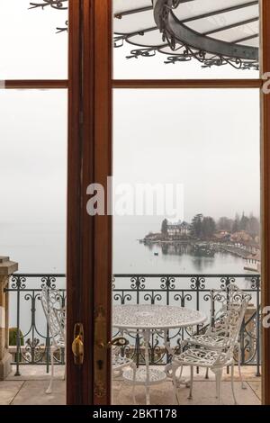 Francia, alta Savoia, Annecy, lago di Annecy, vista interna sul lago Foto Stock