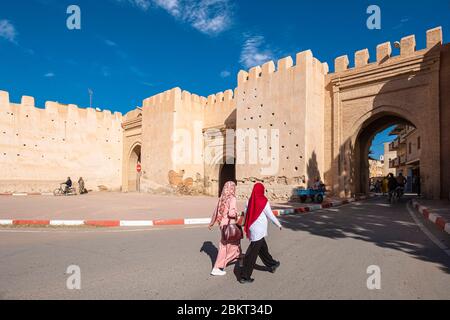 Marocco, regione di Souss-massa, Taroudant, i bastioni, porta Bab Targhount Foto Stock