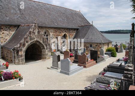 la nostra chiesa di signora a landévennec in bretagna (francia) Foto Stock