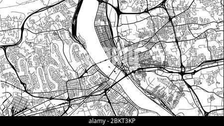 Mappa urbana vettoriale di Harrisburg, USA. Capitale dello stato della Pennsylvania Illustrazione Vettoriale