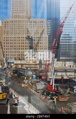 Verizon Building World Trade Center Under Construction 285 Fulton St, New York, NY Stati Uniti di Ralph Walker Foto Stock