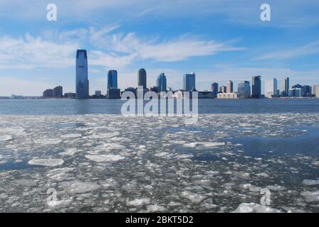 Battery Park City Esplanade South Cove Park, Lower Manhattan, New York, Stati Uniti Foto Stock