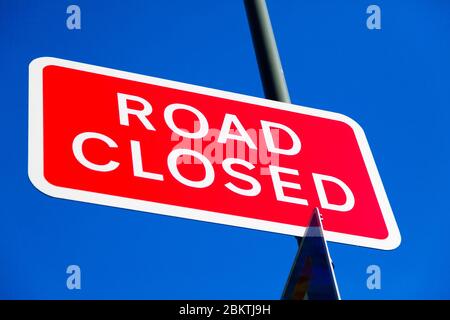 Cartello stradale, strada chiusa, Londra, Regno Unito Foto Stock