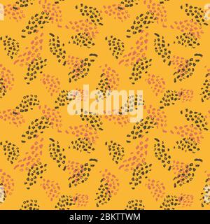 stampa astratta di leopard con pattern vettoriale senza giunture Illustrazione Vettoriale