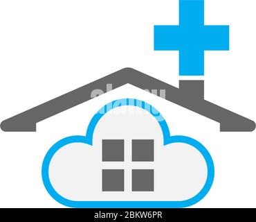 Illustrazione dell'icona del logo Cloud Home Care Concept Illustrazione Vettoriale