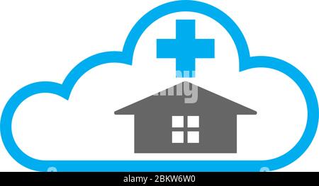 Illustrazione dell'icona del logo Cloud Home Care Concept Illustrazione Vettoriale