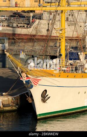 Nave a vela della Marina rumena Mircea, Constanta, Regione di Dobruja, Romania Foto Stock