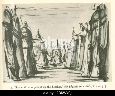 Ifigenia in Aulide - atto III (poss. Di Domenico Scarlatti) scenico di Filippo Juvarra. Foto Stock