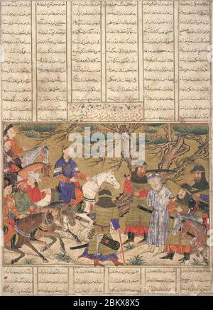 Dinastia il-Khanid, Ardashir cattura Ardavan, circa 1330-1340 d.C. Foto Stock