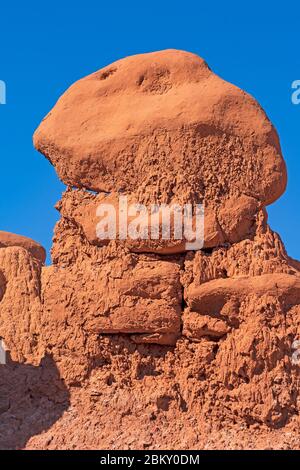 Dettagli sull'erosione su una roccia del deserto nel Goblin Valley state Park nello Utah Foto Stock