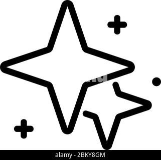 illustrazione del profilo vettoriale dell'icona effetto di brillantezza a stella quadrangolare Illustrazione Vettoriale