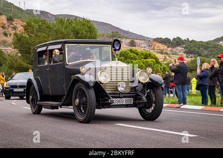 MARZO 2018: Rolls Royce Twenty, 60 a edizione internazionale vintage car rallye Barcelona Sitges Foto Stock