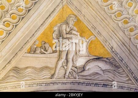 Camera degli sposi, affreschi di Andrea Mantegna, 1465-1474, Palazzo Ducale interno, Mantova, Lombardia, Italia Foto Stock