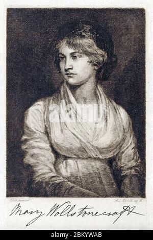 MARY WOLLSTONECRAFT (1759-1797) scrittore inglese, sostenitrice dei diritti delle donne. Foto Stock