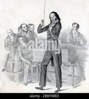 NICCOLÒ PAGANINI (1782-1840) violinista italiano Foto Stock